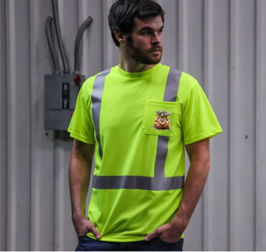 "Here for the Greenery, Not the Scenery" Hi-Vis Work Site T-Shirt