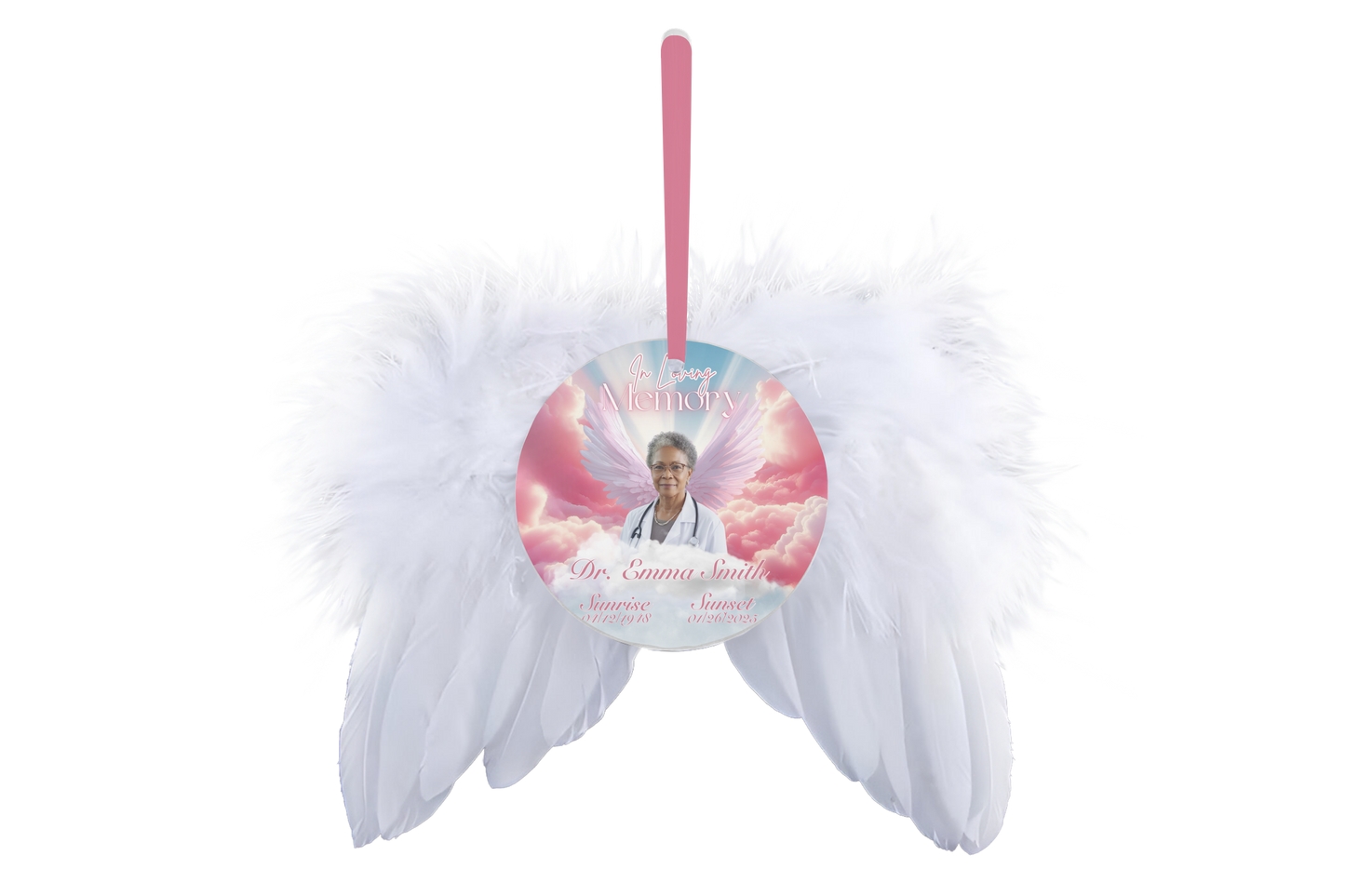 Personalized Angel Wing Memorial Ornament