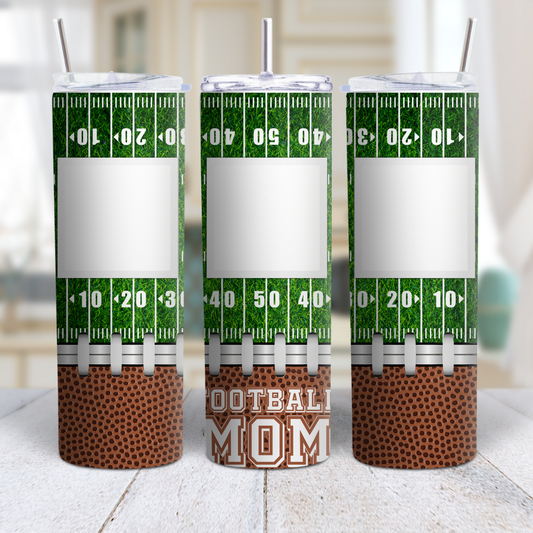 Personalized Photo Football Mom 20oz Stainless Steel Tumbler 🏈💖