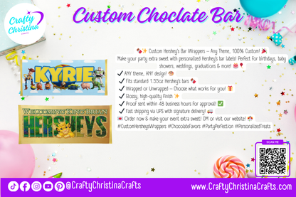 Custom Hershey’s Bar Labels– Personalized Chocolate Wrappers for Any Occasion! 🍫✨