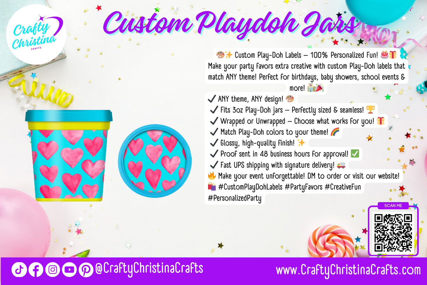 Custom Play-Doh Labels – Personalized Party Favors for Any Theme! 🎨✨