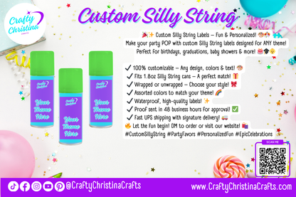 Custom Silly String Labels – Personalized for Any Theme! 🎉🎨✨