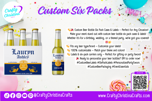 Custom Beer Bottle Six Pack Case & Labels – Tailored for Every Occasion! 🍻