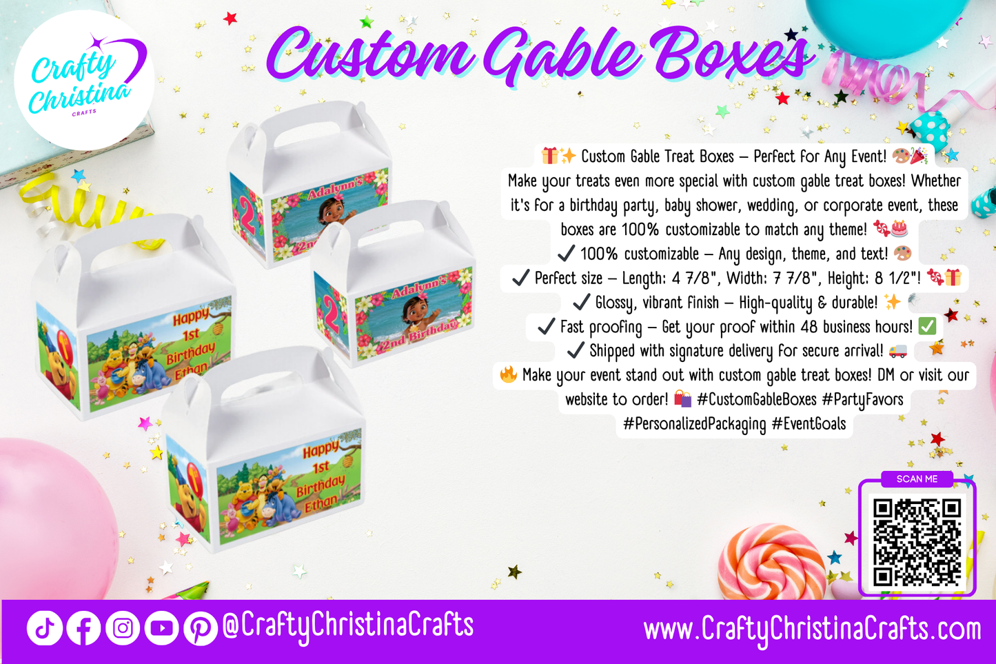 Custom Gable Treat Boxes – 100% Personalized for Any Theme! 🎁🎨✨