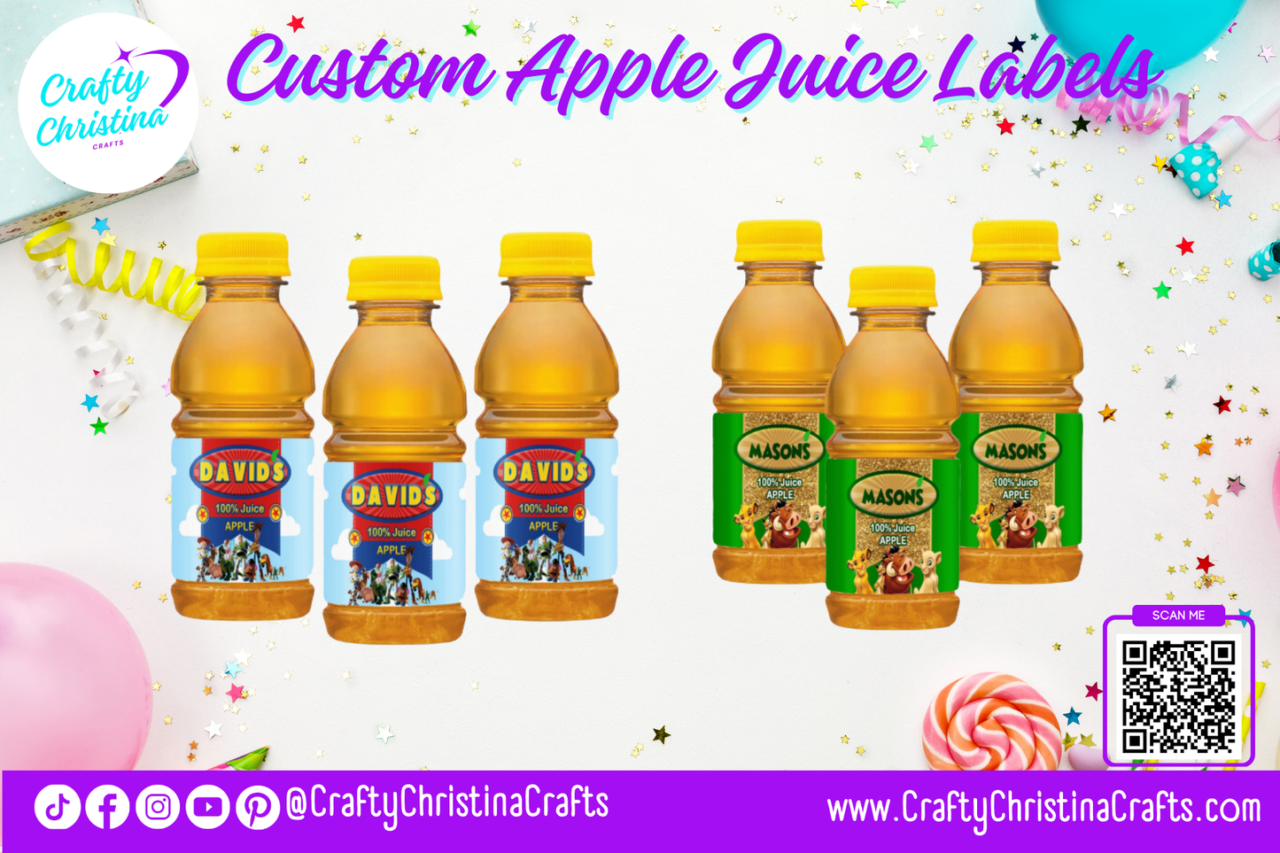 Custom Apple Juice Labels – Personalized for Any Theme! 🍏🍹✨