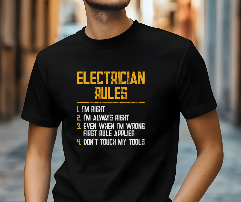 Electrician Rules Funny T-Shirt-Design