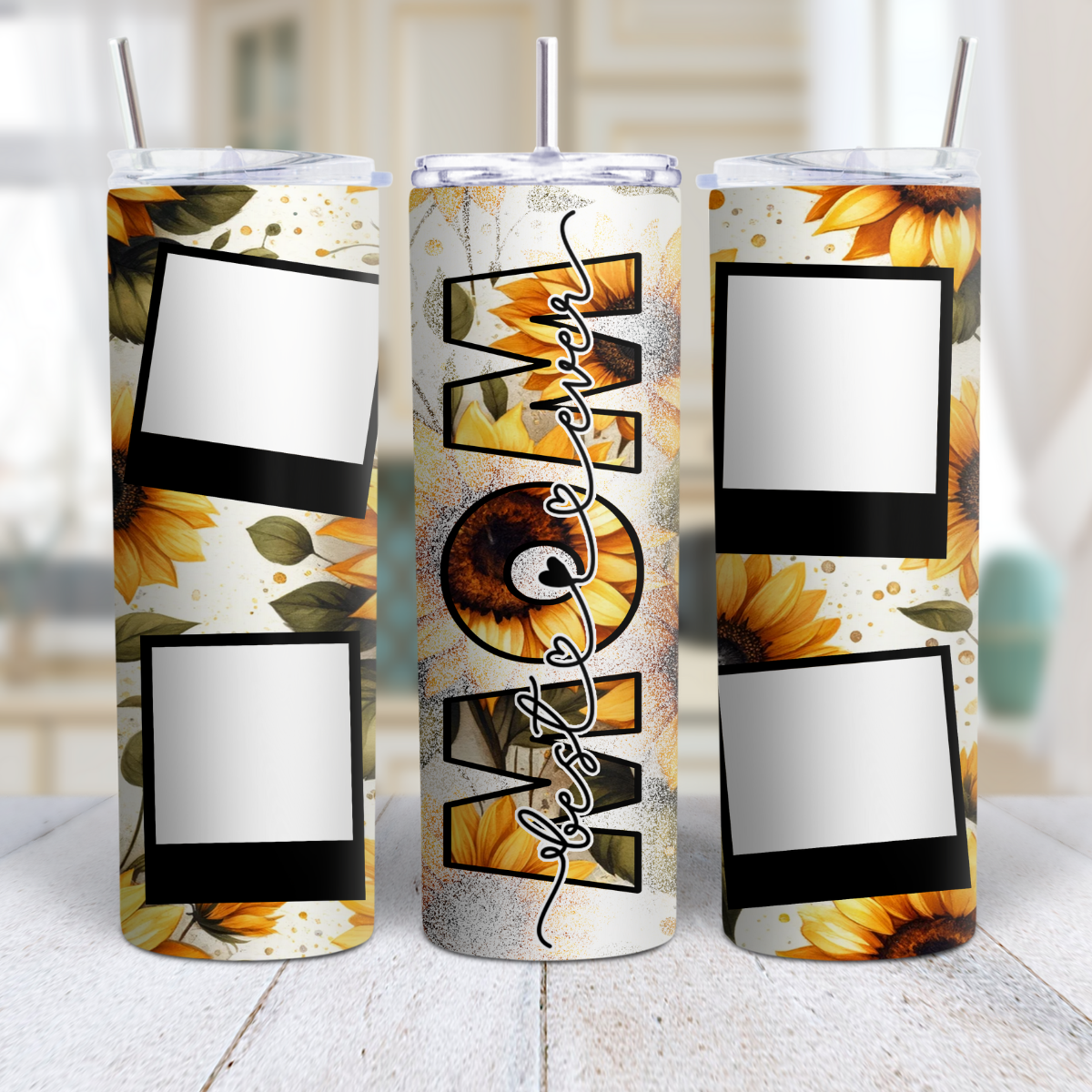 Personalized 20 oz Stainless Steel "Mom" Tumbler – Custom with Photos 💖✨