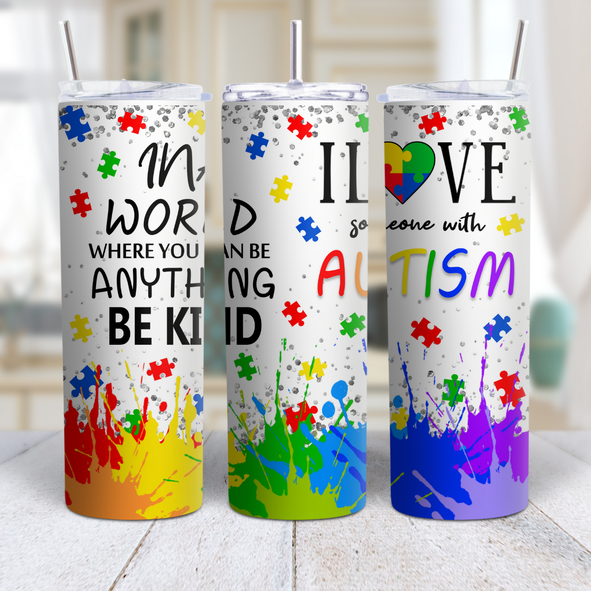 Autism Mom Tumbler – Strength, Love, and Uniqueness 💙✨