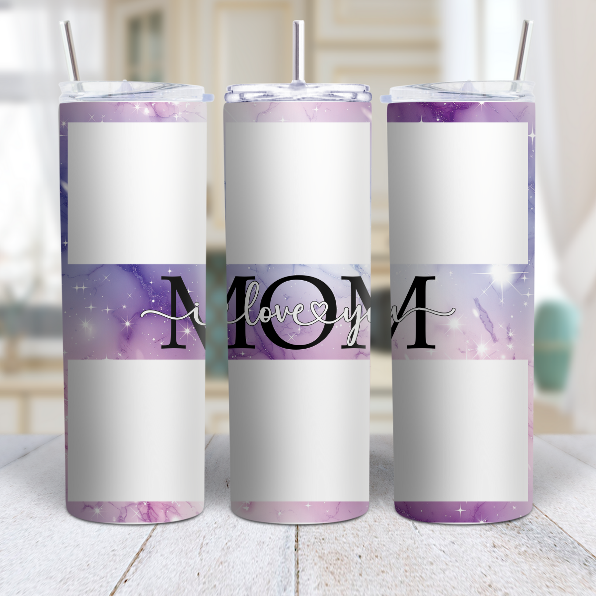 Personalized 20 oz Stainless Steel "Mom" Tumbler – Custom with Photos 💖✨