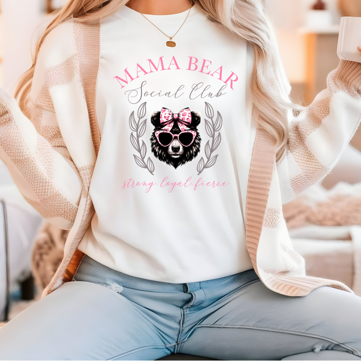 Momma Bear Social Club T-Shirt – Fierce, Loving, & Always Protecting 🐻💖