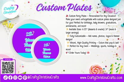 Personalized Custom Party/Event Plates