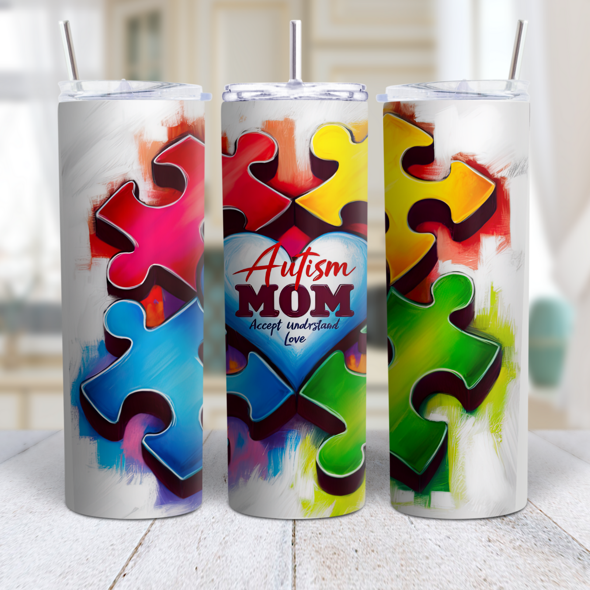 Proud Autism Mom Tumbler – Love, Strength & Unbreakable Bond 💙🧩