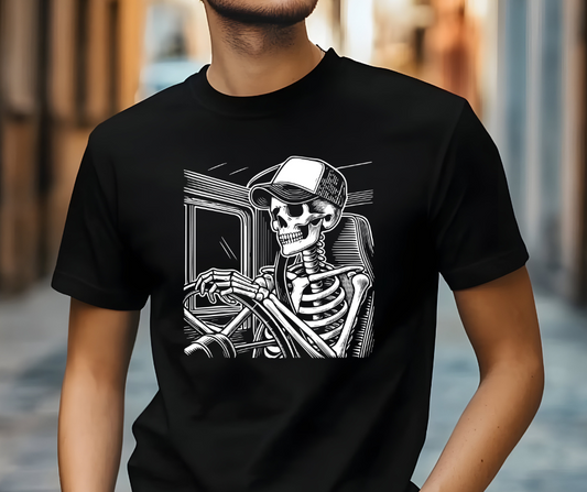 Skeleton Truck Driver T-shirt